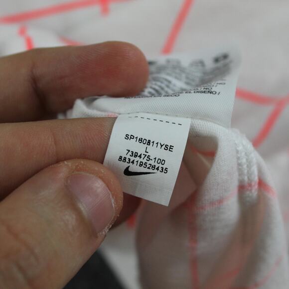 Nike Shirt Mens Large Rafael Nadal Rafa 86 White Pink Grid Tennis Athleisure Gym - Picture 8 of 11
